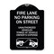 Signmission No Parking on Street Unauthorized Vehicles Towed at Vehicle Owners Expense, A-DES-BW-1824-23690 A-DES-BW-1824-23690 - alternate 1
